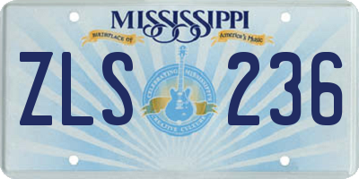 MS license plate ZLS236