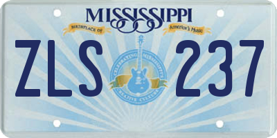 MS license plate ZLS237