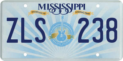 MS license plate ZLS238