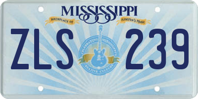 MS license plate ZLS239