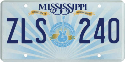MS license plate ZLS240