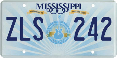 MS license plate ZLS242