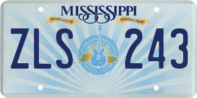MS license plate ZLS243