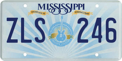 MS license plate ZLS246