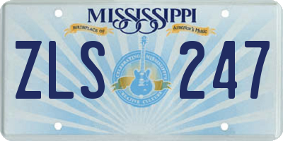 MS license plate ZLS247