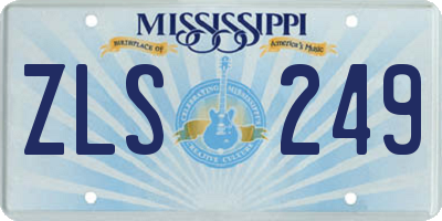MS license plate ZLS249