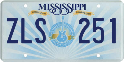 MS license plate ZLS251