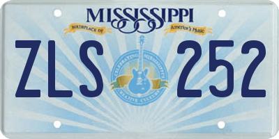 MS license plate ZLS252