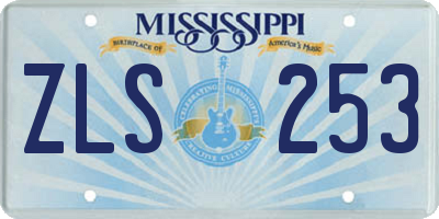 MS license plate ZLS253
