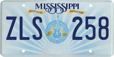 MS license plate ZLS258