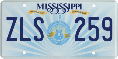 MS license plate ZLS259