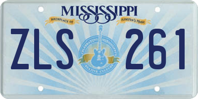 MS license plate ZLS261