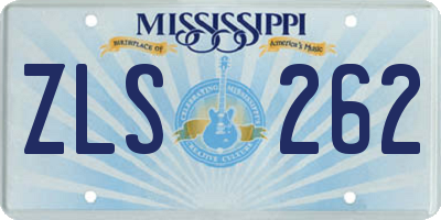 MS license plate ZLS262