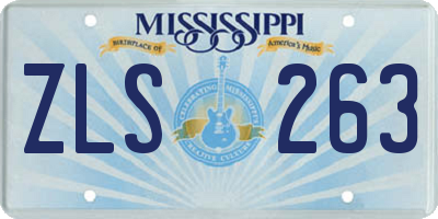 MS license plate ZLS263