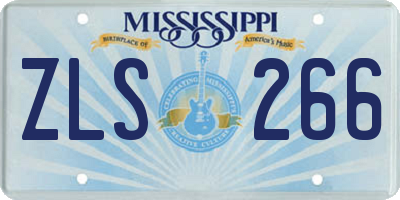 MS license plate ZLS266