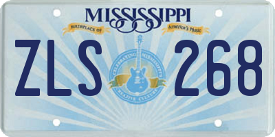 MS license plate ZLS268