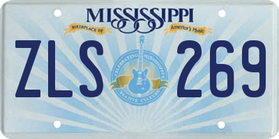 MS license plate ZLS269