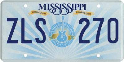 MS license plate ZLS270