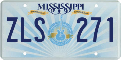 MS license plate ZLS271