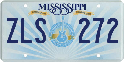 MS license plate ZLS272