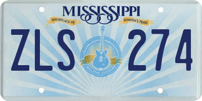 MS license plate ZLS274