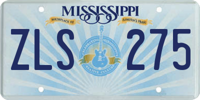 MS license plate ZLS275