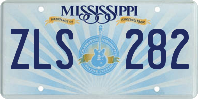 MS license plate ZLS282