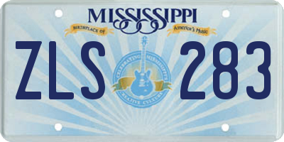 MS license plate ZLS283