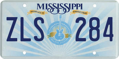 MS license plate ZLS284