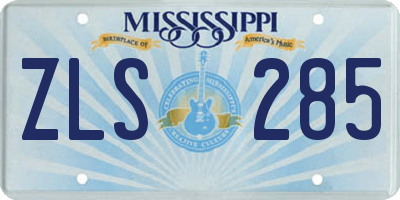MS license plate ZLS285