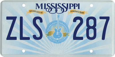 MS license plate ZLS287