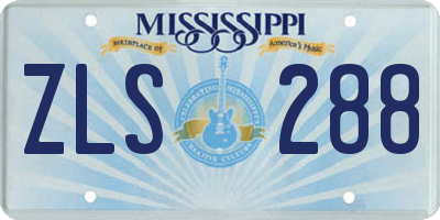 MS license plate ZLS288