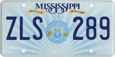 MS license plate ZLS289