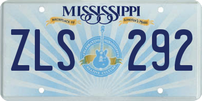 MS license plate ZLS292