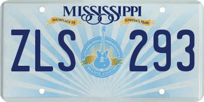 MS license plate ZLS293