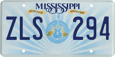 MS license plate ZLS294
