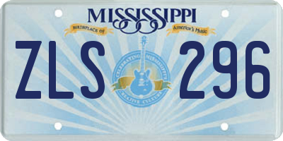 MS license plate ZLS296