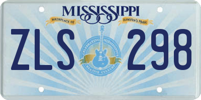 MS license plate ZLS298