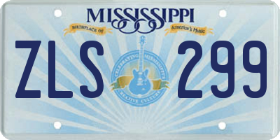 MS license plate ZLS299