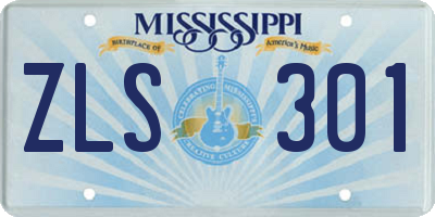 MS license plate ZLS301