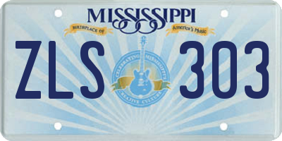 MS license plate ZLS303