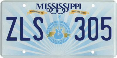 MS license plate ZLS305
