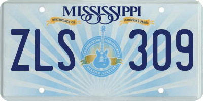 MS license plate ZLS309