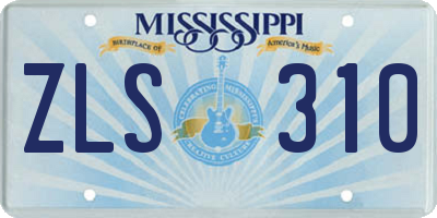 MS license plate ZLS310