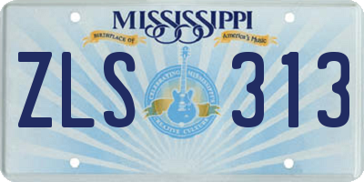 MS license plate ZLS313