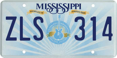 MS license plate ZLS314