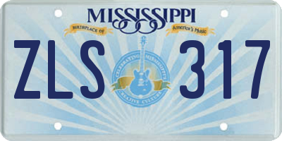 MS license plate ZLS317