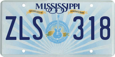 MS license plate ZLS318