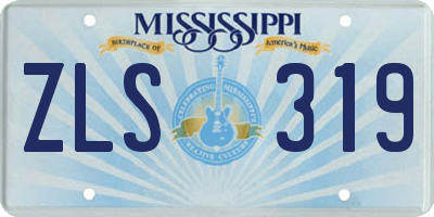 MS license plate ZLS319