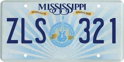 MS license plate ZLS321